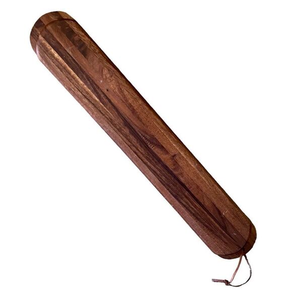 Napastyle 2007 French Bread Baguette Acacia  Wood Cutting Board Leather Hanger - Picture 6 of 15